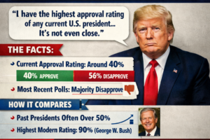Watchdog News fact-check graphic analyzing claims about presidential approval ratings using polling dataFact Check, Trump Approval Rating, Political Fact Check, Presidential Polls, US Politics, Approval Ratings, Polling Data, Election Analysis, Political Claims, Media Literacy, Watchdog News, Facts Over Factions, Political Analysis.