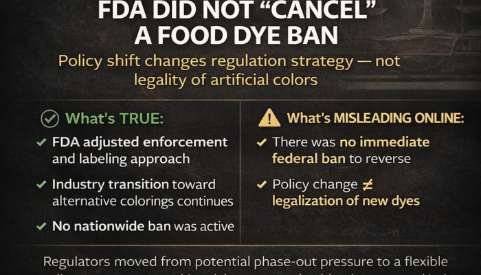 “FDA Did not Cancel Food Dye Ban.”