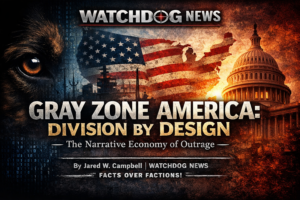 Gray Zone America investigative report analyzing media polarization, digital outrage economy, and modern information warfare systems.