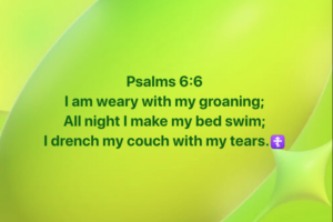 Psalms 6:6 I am weary with my groaning