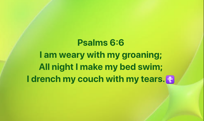 Psalms 6:6 I am weary with my groaning