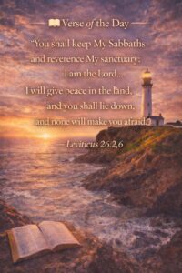 Bible verse Leviticus 26 about God promising peace and protection.