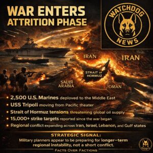 US Marines deployment and maritime chokepoints signaling a possible attrition phase in the Iran war.