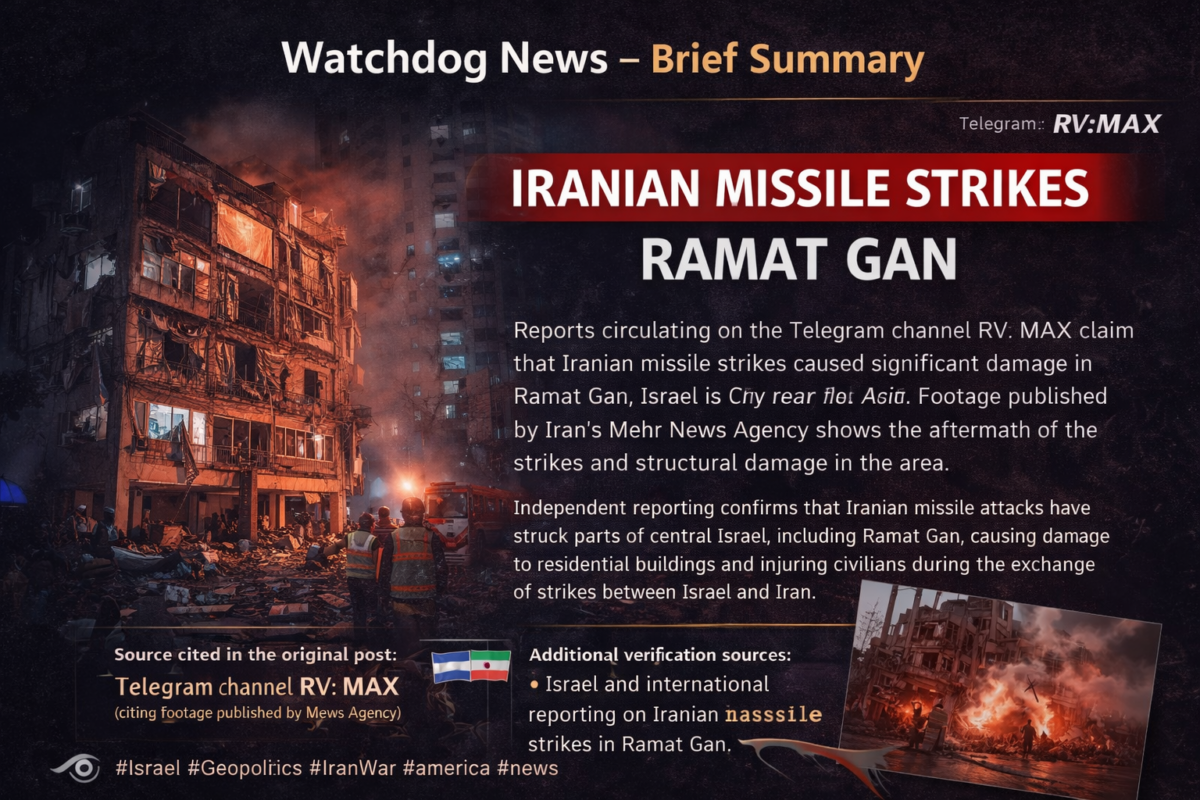 Iranian missile strikes caused significant damage in Ramat Gan, Israel, a city near Tel Aviv.