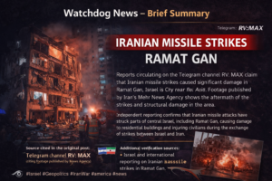 Iranian missile strikes caused significant damage in Ramat Gan, Israel, a city near Tel Aviv.