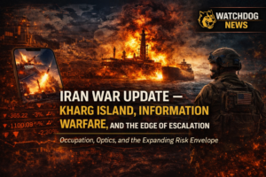 IRAN WAR UPDATE — KHARG ISLAND, INFORMATION WARFARE, AND THE EDGE OF ESCALATION Occupation, Optics, and the Expanding Risk Envelope