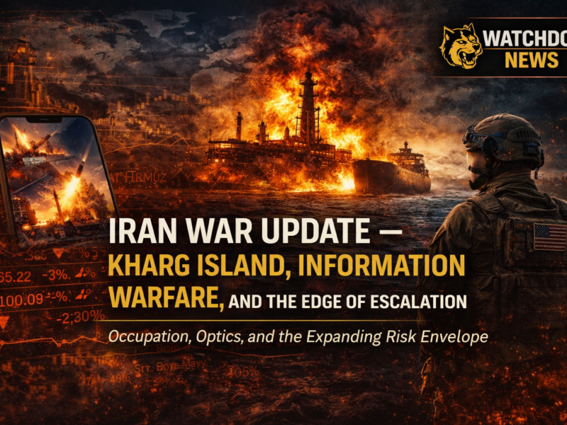 IRAN WAR UPDATE — KHARG ISLAND, INFORMATION WARFARE, AND THE EDGE OF ESCALATION Occupation, Optics, and the Expanding Risk Envelope